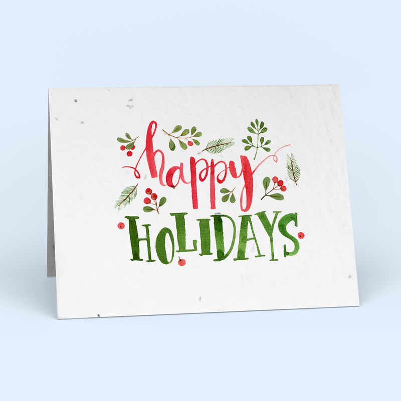 Happy Holidays Watercolor Card Pack