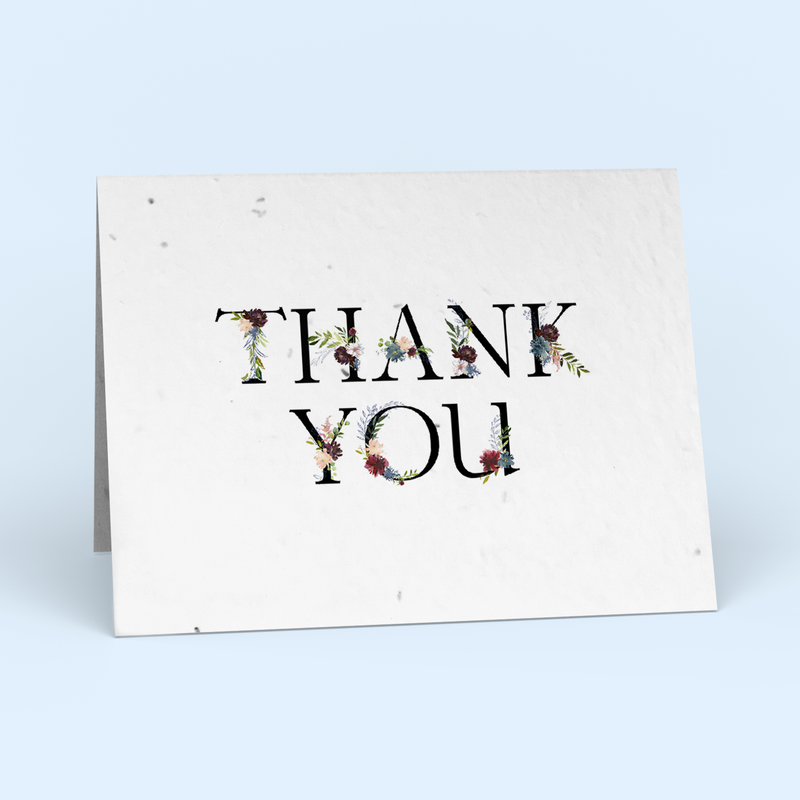 Floral Letters Thank You Card Pack